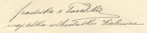 Signatura Frantiky Taschkov, rozen Krutnerov